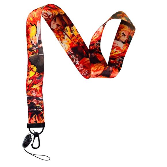 Anime Demon Slayer Kimetsu no Yaiba Rengoku Neck Lanyard Fabric One Size Unisex - Picture 1 of 6